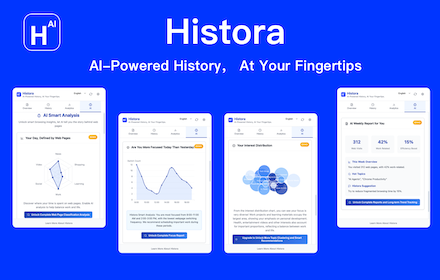 Histora is an AI-powered browser extension designed to help you record, organize, and analyze your web browsing history with precision and intelligence.
